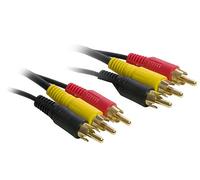 Aquarius Computers 3M Metre Triple RCA Phono x 3 AV Cable/Lead - Audio Left and Right Plus Video - Gold Connectors