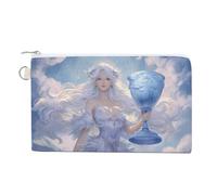 Aquarius Constellation Canvas Coin Purse Wallet Portable Change Pouch Mini Organizer Bag