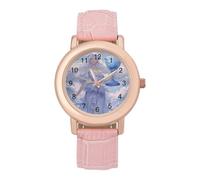 Aquarius Constellation Women’s Watch Quartz Wristwatch Analog with Leather Strap for Office