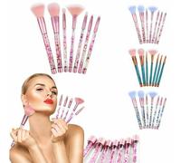 Aquarius Cosmic Make-Up Brush Set With Liquid Glitter Handle For Women, 7pcs