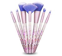 Aquarius Cosmic MakeUp Brush Set Liquid Glitter Handle Foundation Powder Eyeshadow & MultiPurpose Soft Bristles Professional & Beginners MakeUp Tools (Pink with Purple Brush)