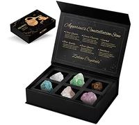 Aquarius Crystals Gift Set, Zodiac Signs Healing Crystals Birthstones with Horoscope Box Set Aquarius Astrology Crystals Healing Stones Gifts