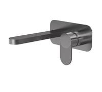 Aquarius Deco 2 Hole Wall Mounted Mono Basin Mixer Tap - Gunmetal Grey