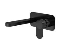 Aquarius Deco 2 Hole Wall Mounted Mono Basin Mixer Tap - Matt Black