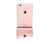 Aquarius Desktop Charging Dock With Braided Cables, Rose Gold
