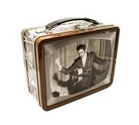 AQUARIUS Elvis TV Fun Box - Sturdy Tin Storage Box with Plastic Handle & Embossed Front Cover - Officially Licensed Elvis Merchandise & Collectible Gift