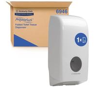 Aquarius Folded Toilet Tissue Dispenser 6946 - 1 x White Single Sheet Toilet Paper Dispenser