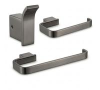 Aquarius Ft 3 Piece Bathroom Accessory Pack In Gunmetal Grey