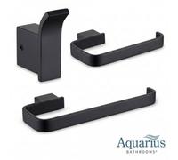 Aquarius Ft 3 Piece Bathroom Accessory Pack Matt Black