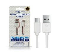 Aquarius Fx 1M Usb-C Data Cable White - Heavy Duty Fast Charge Type-C Power Lead For Work Van, Job Site Radio & Modern Smartphone