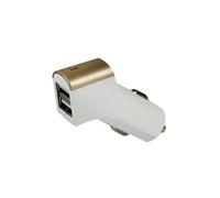 Aquarius Fx Twin Socket Usb 2.1A Car Charger Gold - Fast Dual 12V Dash Plug For Work Van, Job Site Vehicle & Mobile Phone