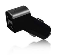 Aquarius Fx Twin Socket Usb 2.1A Car Charger Space Grey - Fast Dual 12V Dash Plug For Work Van, Job Site Vehicle & Phone