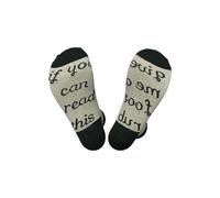 Flo Slogan Socks inchGive Me A Foot Rubinch - Grey & Black, none
