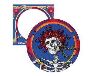 AQUARIUS Grateful Dead Skull & Roses Record Disc Puzzle (450 Piece Jigsaw Puzzle