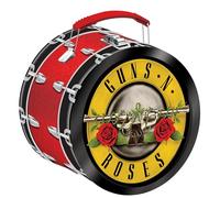 AQUARIUS Guns N Roses Drum Shaped Fun Box - Sturdy Tin Storage Box with Plastic Handle & Embossed Front Cover - Officially Licensed Guns N' Roses Merchandise & Collectible Gift