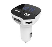 Aquarius Bluetooth Adapter FM Transmitter Hands-free Calling Car Kit - White - White