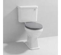 Aquarius Harewood Traditional Close Coupled Toilet With Grey Wooden Soft Close Seat