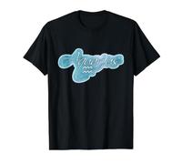 Aquarius Horoscope Dreamy Aesthetic Aqua Blue Teal Zodiac Value Graphic T-Shirt, Men, Black, M