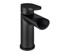 Aquarius Horseshoe Waterfall Basin Mono Tap Inc Waste Black Aq791025