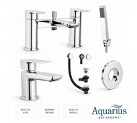 Aquarius Hydro Complete Bath Brassware Pack With Basin Mixer, Bath And Shower Mixer In Chrome