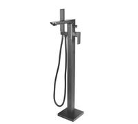 Aquarius Hydro Floor Standing Bath Shower Mixer Tap With Shower Kit Gunmetal Grey