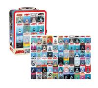 AQUARIUS Jaws 50th Anniversary 500pc Puzzle with Fun Box - 500 Piece Puzzle (14x19) in Sturdy Tin with Plastic Handle & Embossed Front Cover - Officially Licensed Jaws Merchandise & Collectible Gift