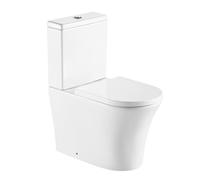 AQUARIUS K-Series Rimless Back to Wall Close Coupled Toilet, Cistern & Soft Close Seat in White Aquarius White