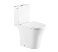 AQUARIUS K-Series Rimless Comfort Height Close Coupled Toilet, Cistern & Soft Close Seat in White Aquarius White