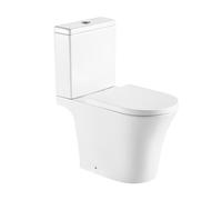 AQUARIUS K-Series Rimless Open Back Close Coupled Toilet, Cistern & Soft Close Seat in White Aquarius White