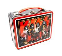 AQUARIUS KISS Fun Box - Sturdy Tin Storage Box with Plastic Handle & Embossed Front Cover - Officially Licensed KISS Merchandise & Collectible Gifts for Kids, Teens & Adults