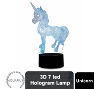 Aquarius Led 3D Colour Changing Hologram Night Light And Desk Lamp - Unicorn