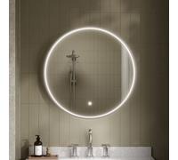 Aquarius Lumine Inset Framed Led Touch Sensor Round Mirror - 600mm - Chrome
