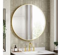Aquarius Lumine Inset Framed Led Touch Sensor Round Mirror - 800mm - Brushed Brass