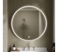 Aquarius Lumine Inset Framed Led Touch Sensor Round Mirror - 800mm - Chrome