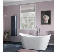 AQUARIUS Luxor Freestanding Luxury Double Ended Slipper Bath 1700mm x 780mm AQLX0068 in White Aquarius White