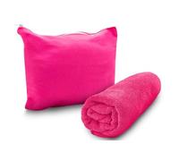 AQUARIUS Magic Microfibre Towel with Travel Case, Quick Drying & Super Absorbent Suede-Feel Beach Towel for Swimming, Gym & Sports, Compact Anti-Bacterial Yoga Towel, Pink (130 x 80 cm)