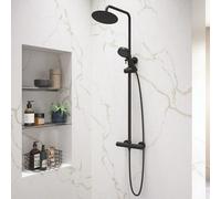 Aquarius Matt Black Exposed Thermostatic Bar Valve Overhead And Handheld Shower Aqsh0694