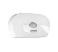 Aquarius Mini Twin Centrefeed Toilet Tissue Dispenser White 7186