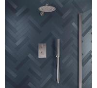 AQUARIUS Modern Round Shower Bundle in Silver Aquarius Silver