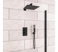 AQUARIUS Modern Square Shower Bundle in Black Aquarius Black