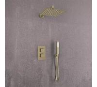 AQUARIUS Modern Square Shower Bundle in Gold Aquarius Gold