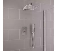 AQUARIUS Modern Square Shower Bundle in Silver Aquarius Silver