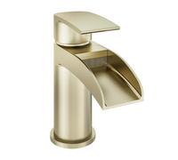 Aquarius Niagara Waterfall Basin Mono Tap Inc Waste Brushed Brass Aq791016