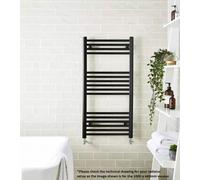 AQUARIUS Noir High Output Ladder Towel Rail Matt Black | Size: 1200mm x 500mm Aquarius Black 1200mm x 500mm