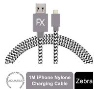 Aquarius Nylon USB Zebra Designed Wire Braided Charging Phone Cable, 1 Meter