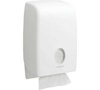 Aquarius Paper Towel Dispenser 6945, White, Folded Towel Compatible | Wall-mount hand towel dispenser with overfill-prevention feature, Single-sheet, interfold paper, Hygienic design