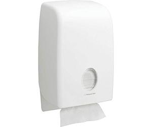 Aquarius Paper Towel Dispenser 6945, White, Folded Towel Compatible | Wall-mount hand towel dispenser with overfill-prevention feature, Single-sheet, interfold paper, Hygienic design