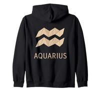 Aquarius Paperfolding Zodiac Graphic Zip Hoodie