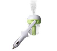 AQUARIUS Portable Car Humidifier & Aroma Diffuser, 12V Mini Essential Oil Air Purifier, 25ml/Hour Cool Mist for Vehicle Interior, 180° Adjustable Rotation & 2-Hour Auto Shut-Off - Green