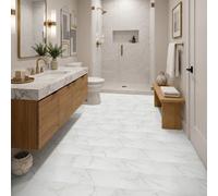 Aquarius Prati 8mm Uniclic Tile Flooring With Waterproof Rigid Core And Built-In Underlay In White Marble